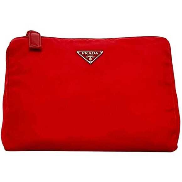 Prada pouch ec-25248 Red Tessuto Nylon 60 PRADA Triangle Women's Men's Bag-in...